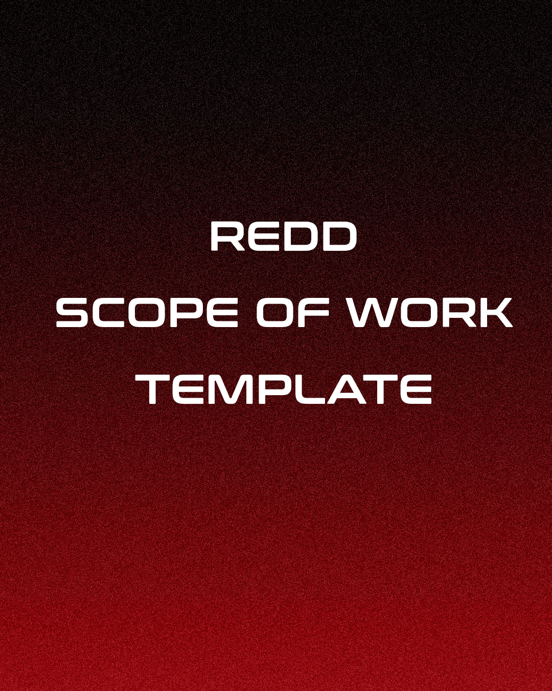 REDD SCOPE OF WORK TEMPLATE